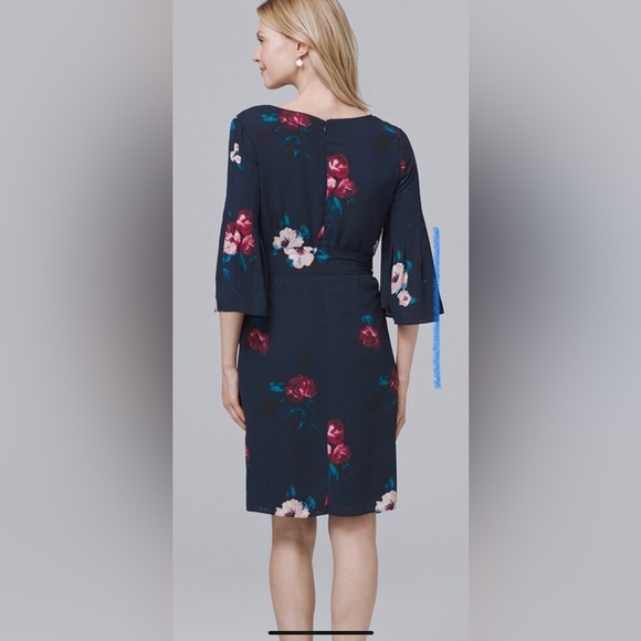WHBM Bell-Sleeve Soft Floral-Print Shift Dress - Picture 3 of 16
